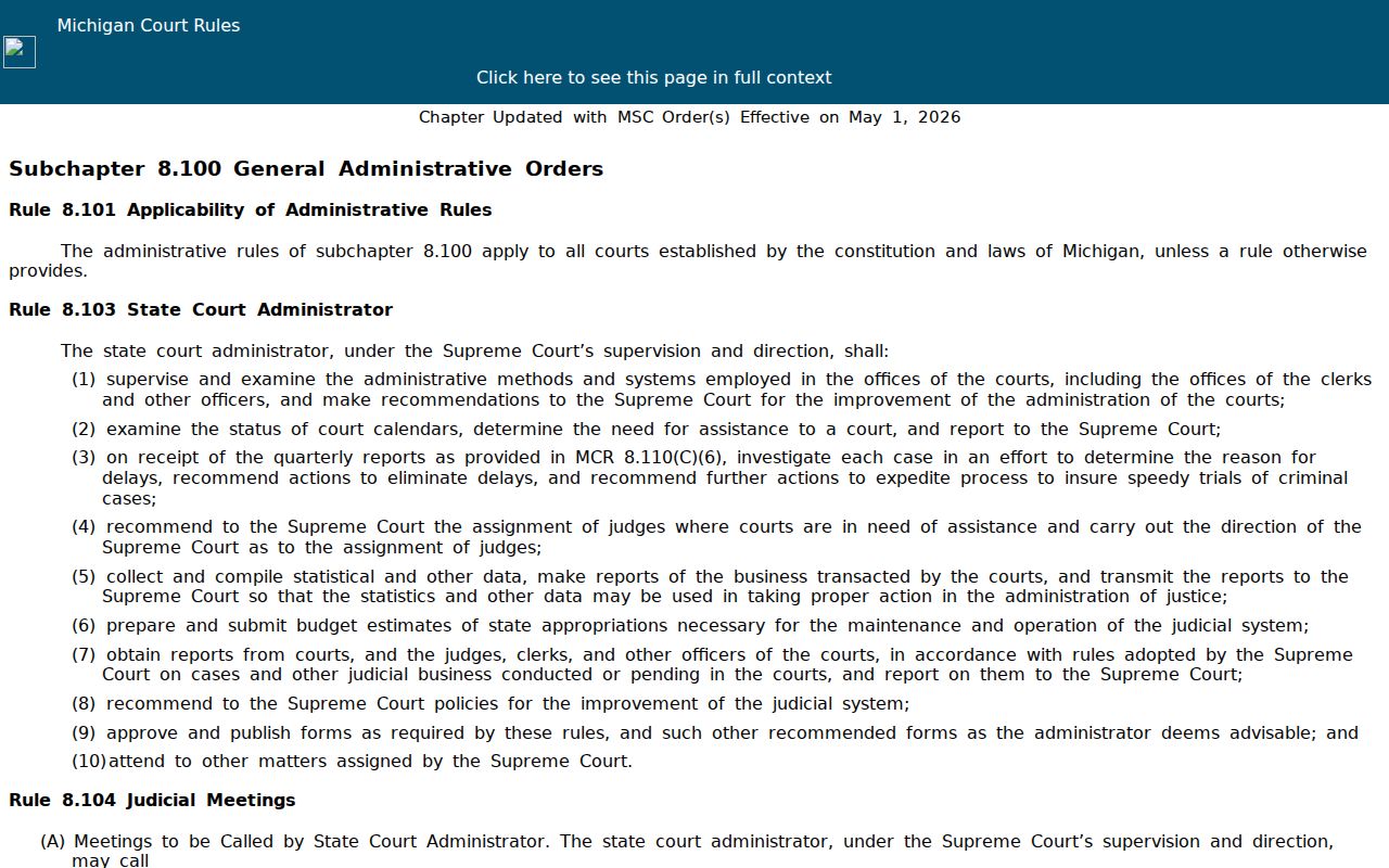Hillsdale County court records image showing Michigan court-rule access provisions