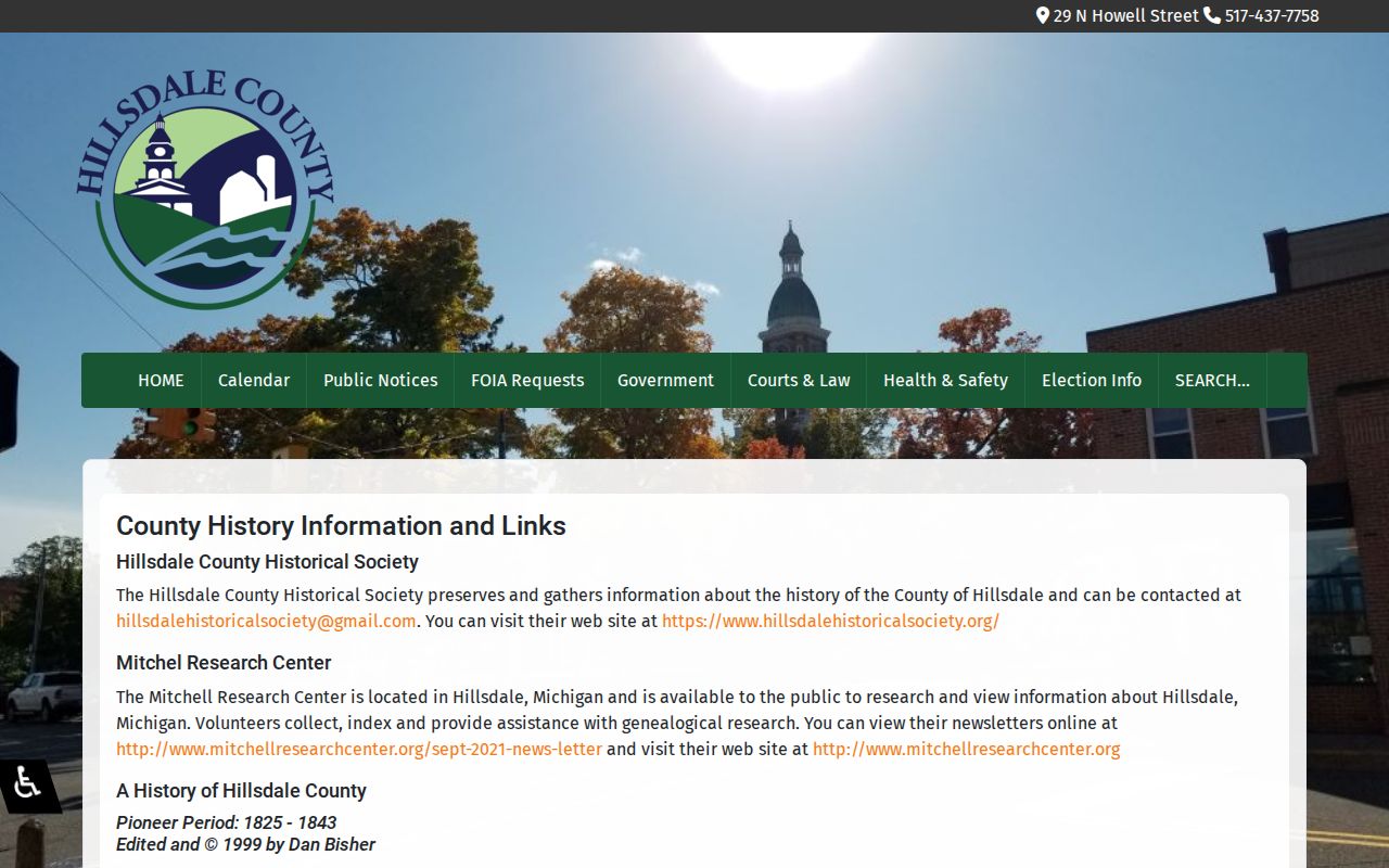 Historic Hillsdale County court records and courthouse recordkeeping context