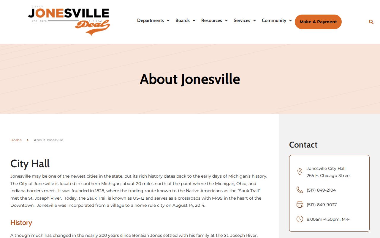Jonesville court docket city history public record context